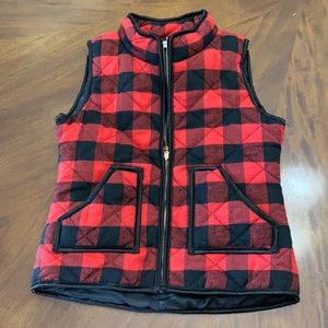 Girls Buffalo plaid vest